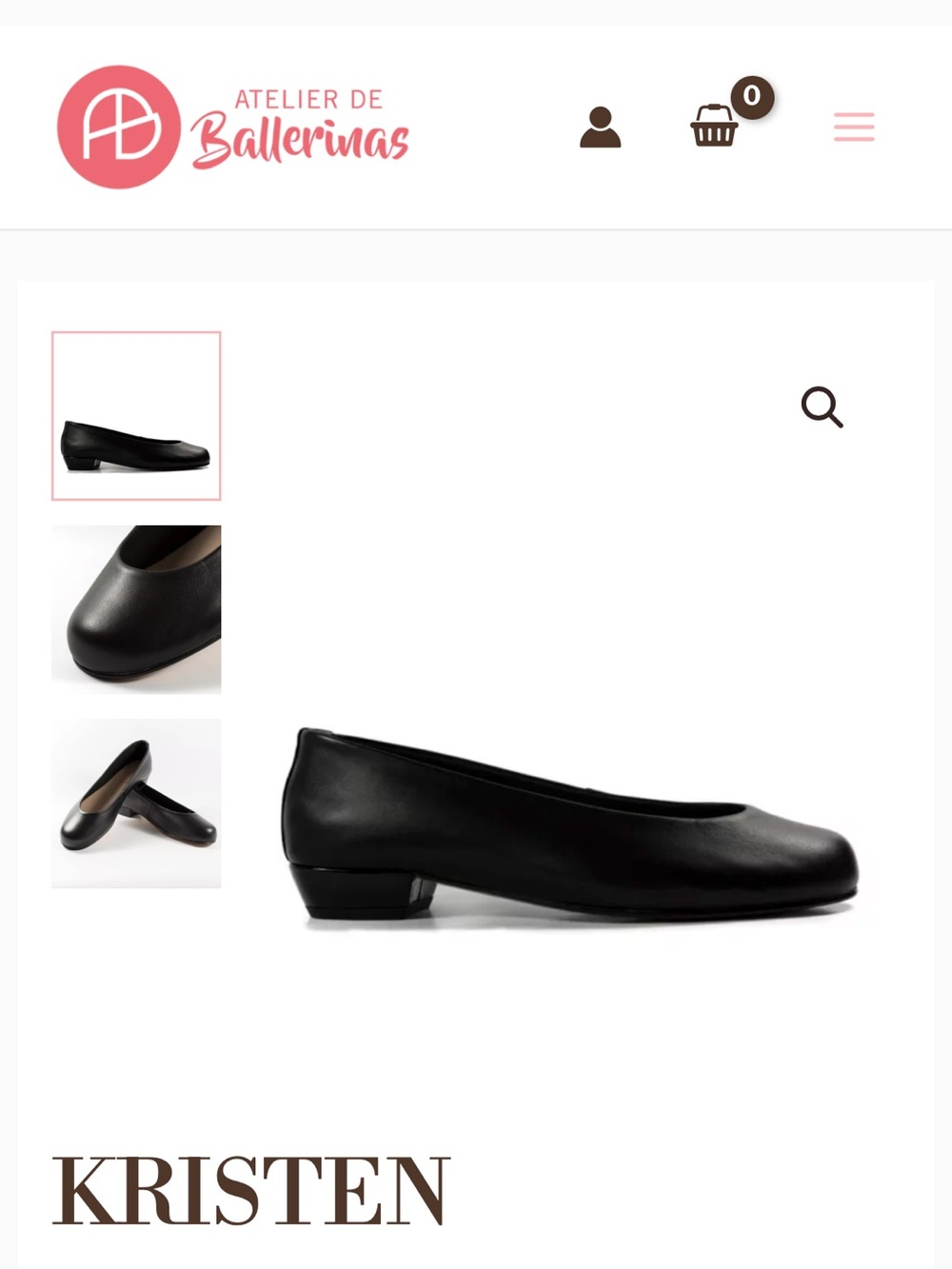 New Atelier de Ballerinas Kristen Black Leather Heels